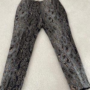 Leopard print metallic dress pants